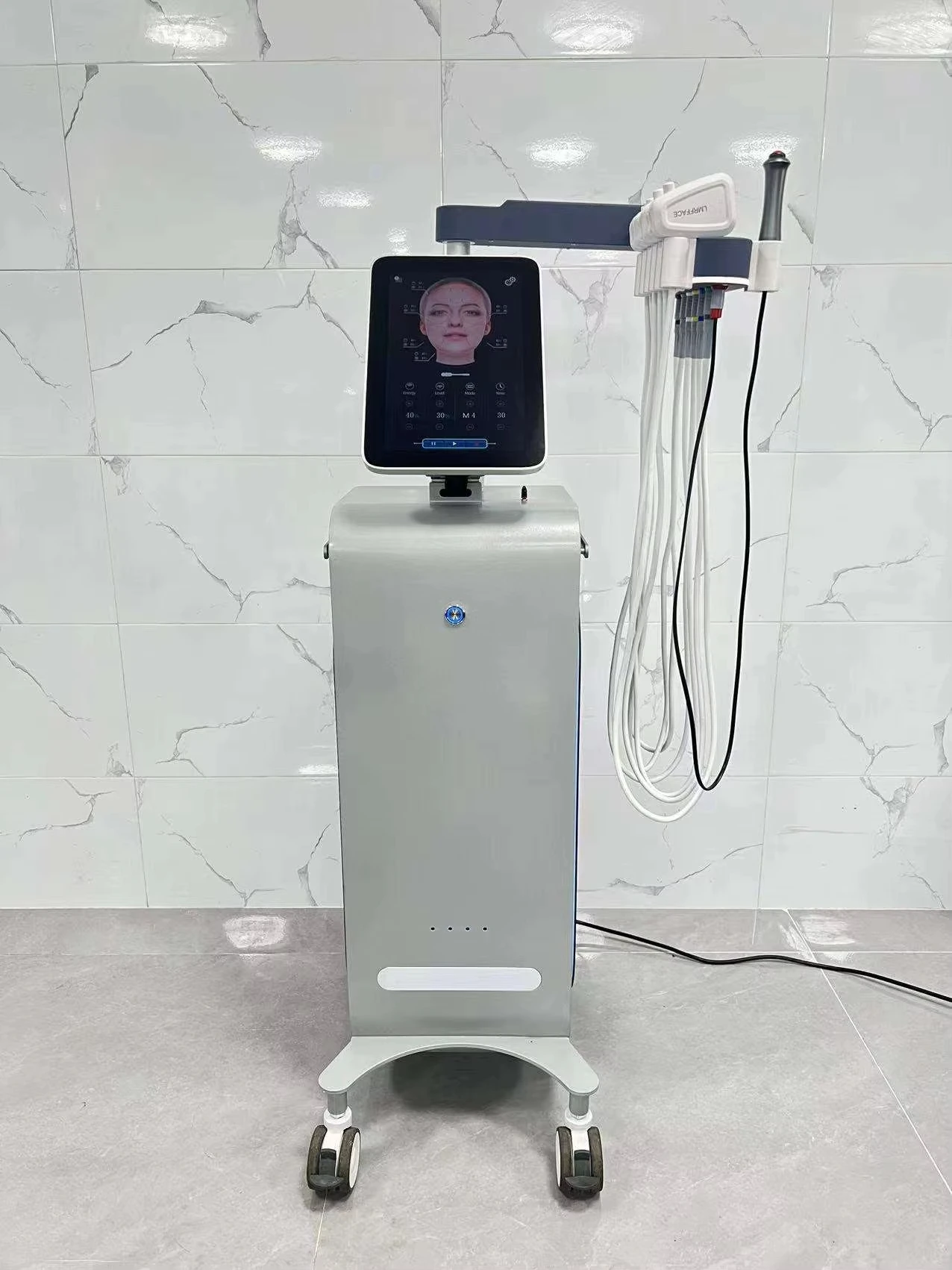 EMS垂直フェイスRFリフティングマシン マイクロカレント彫刻美容器 サロン用 - 引き締め強化