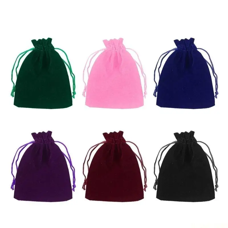 M5TC 10 Pcs Dics Drawstring Bag Small Candy Bags Handmade Gift Packaging Bag
