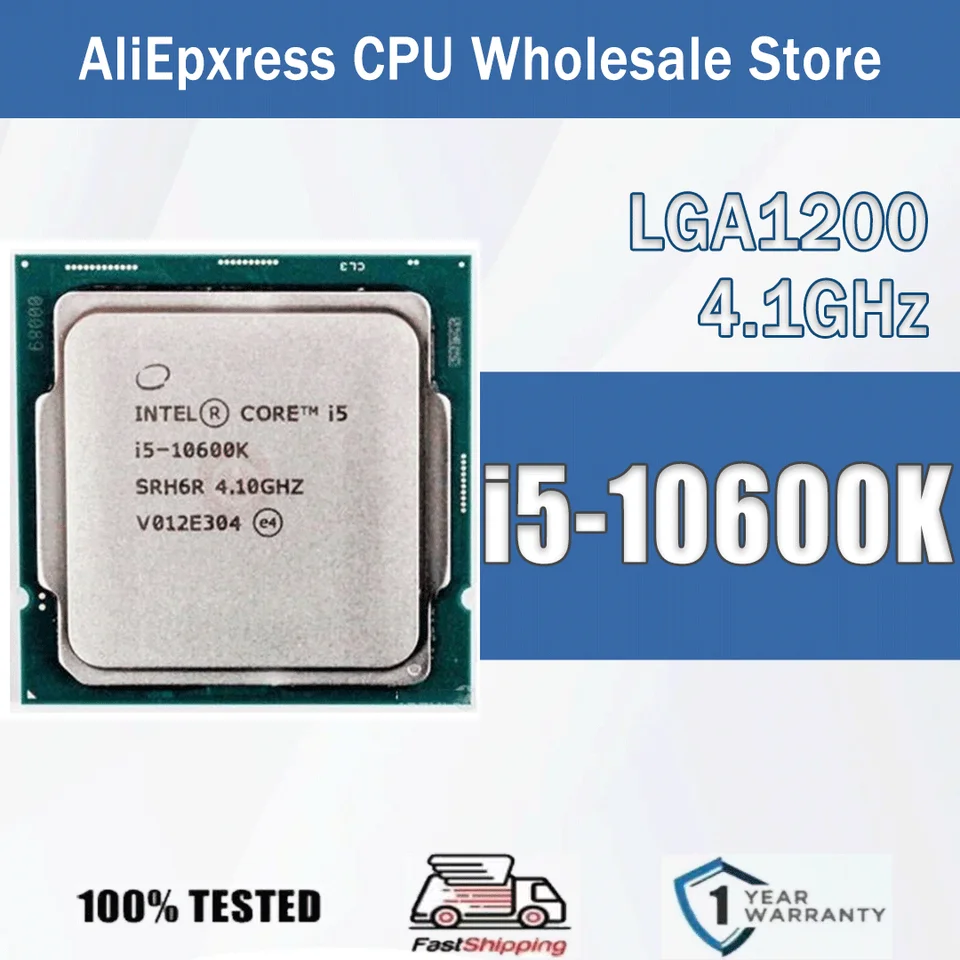 Intel Core I5-10600K 6 Core 12 Thread 4.10GHz 125W 12MB Cache 14nm