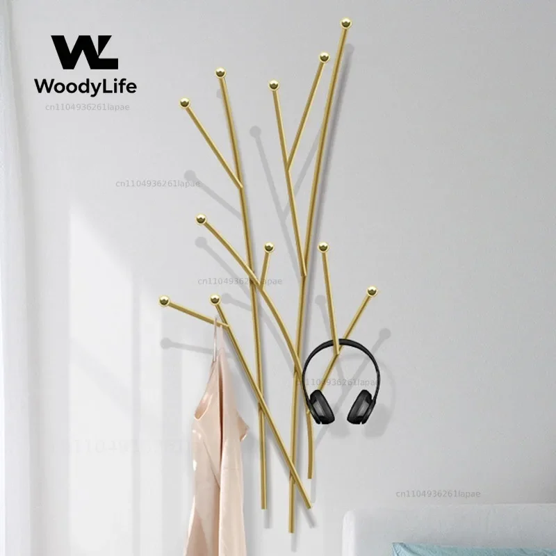 Wall Mounted Coat Rack Luxury Entrance Hall Coat Racks Nordic Living Room Bedroom Clothes Storage Organizer Hangers
