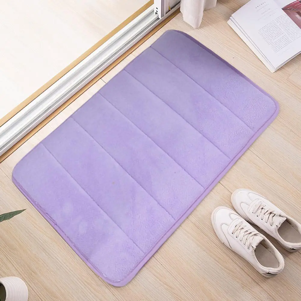 Floor Rug Anti-skid Bottom Great Water Absorption Thick Soft Quick Bounce Vertical Stripes Memory Foam Bath Mat Carpet Floor Mat