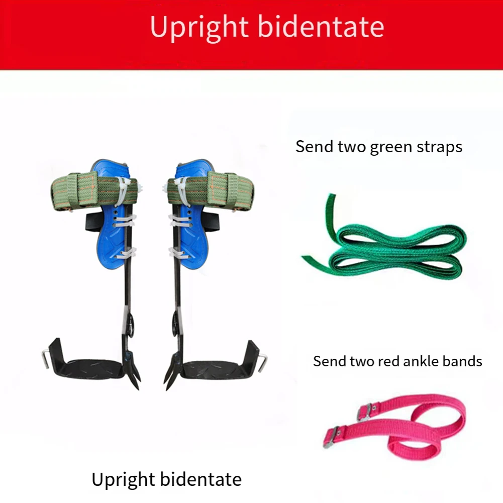 1Pair Tree Climbing Spikes Kit 350lbs Load Capacity Adjustable Stainless Steel Gear with Anti-Slip Pedals for Fruit Picking Tree