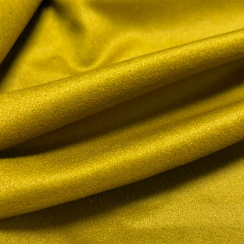 Pure Wool Autumn Yellow Fabric Coat Blazer Suit Jacket Winter Spring Fashion Handmade Sewing DIY Home Craft Material Textile