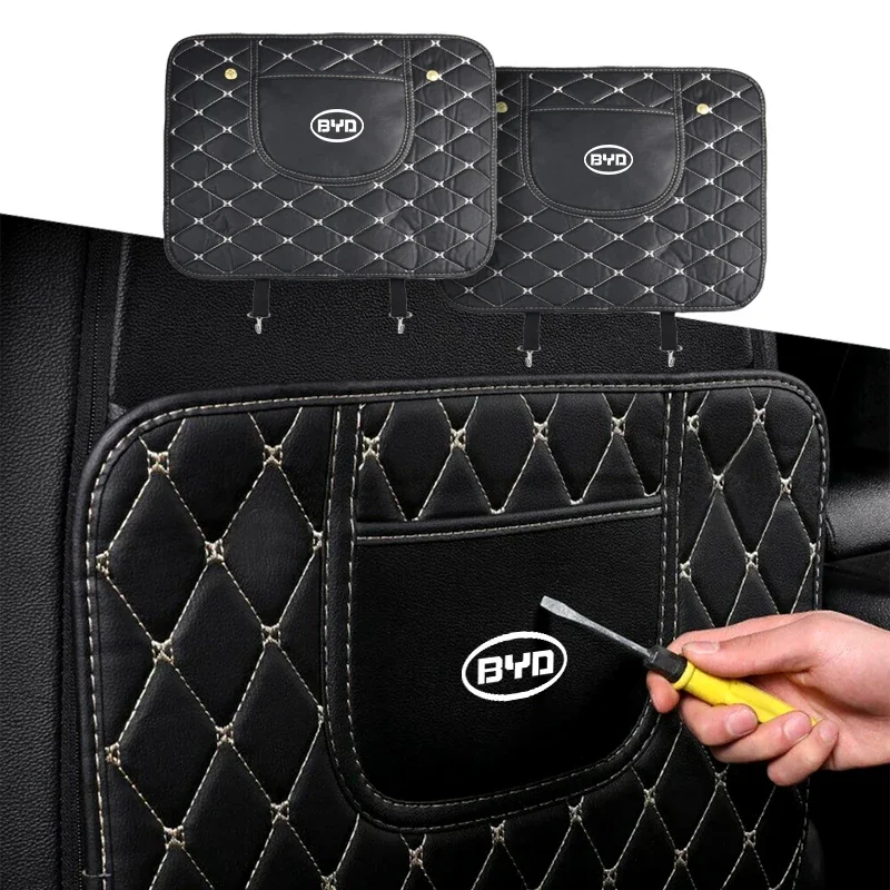 

Car Anti-kick Pad Interior Pu Leather Auto Seat Back Protector Pads Anti Scratch for BYD G3 G6 F6 S6 S8 E5 E6 L3 S7 M6 F3 I3 F0