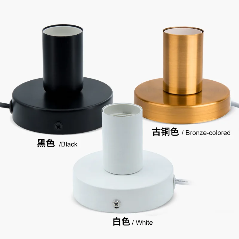 2pcs Universal E27 Screw Socket Lamp Holder Lighting Fixture Accessories Thickened Base with Cable