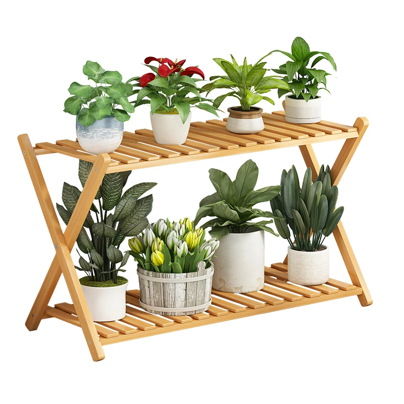 Indoor Window Plant Shelves Flower Shelf Balcony Floor Type Solid Wood Plant Shelves Living Room Garden Furniture Scaffale FYPS