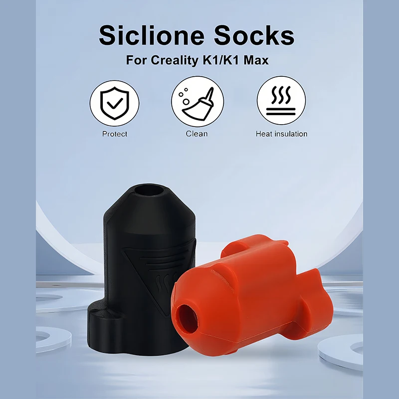 Silicone Sock For Creality K1 K1Max Hotend Silicone Sleeve For Heat Insulation Case Ceramic Heat Cover Black Red Silicone Socks