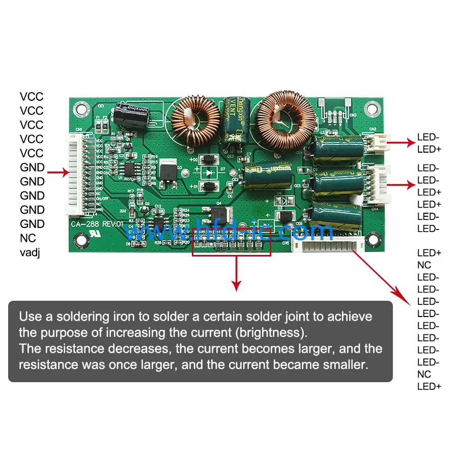 CA-288 26\'\'-55\'\'pollici scheda inverter retroilluminazione a led 10-1000mA può essere impostata TV LED scheda driver universale a corrente costante