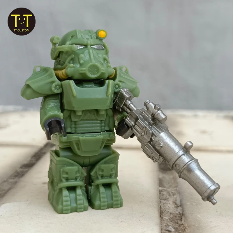 1PCS Military Soldiers Mini Anime Action fallouts Figures Green Robot Mecha Building Blocks Bricks DIY Toys for KIDS gift