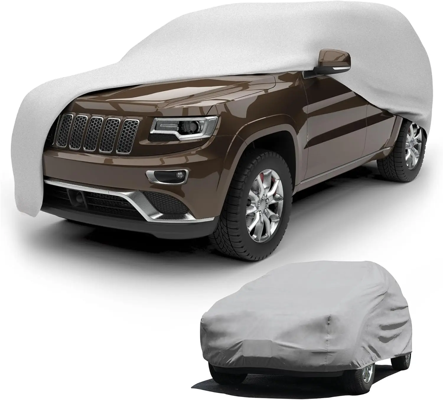 

3-Layer SUV Cover, UV Water Dust Resistant Outdoor Protection for SUVs up to 186 Inches, Gray