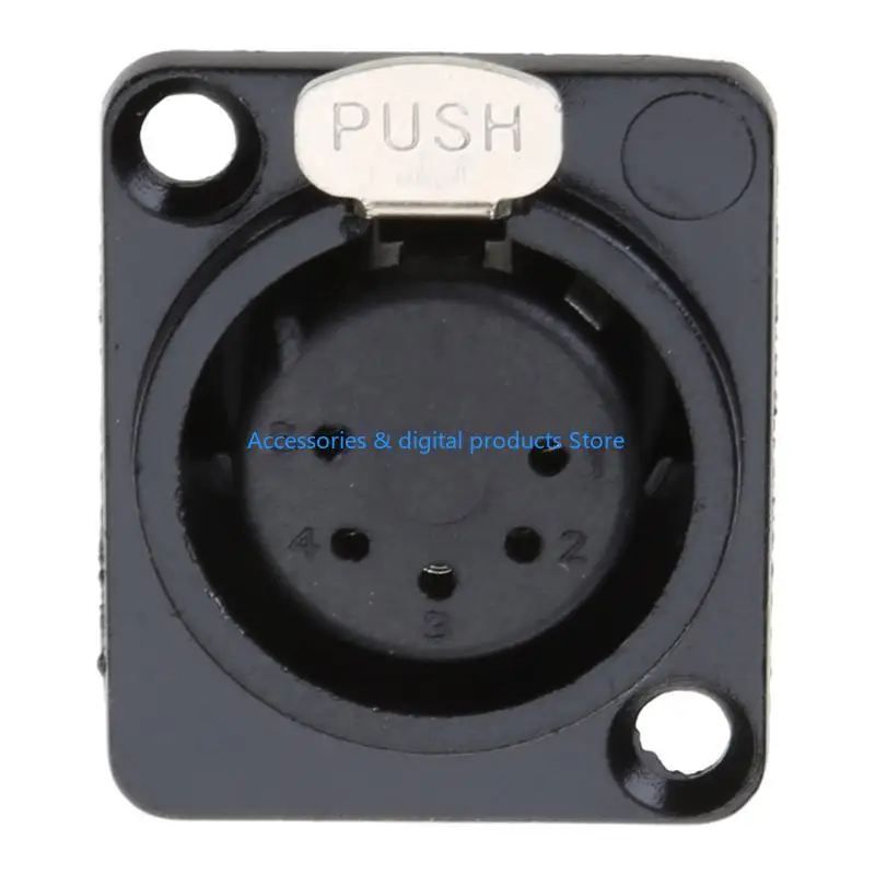77JD 5 Pin Professional Speaker Plugs Female Base XLR Female Plugs Panel Mounted Connector 5-core Gold-plated XLR Connector - view 3
