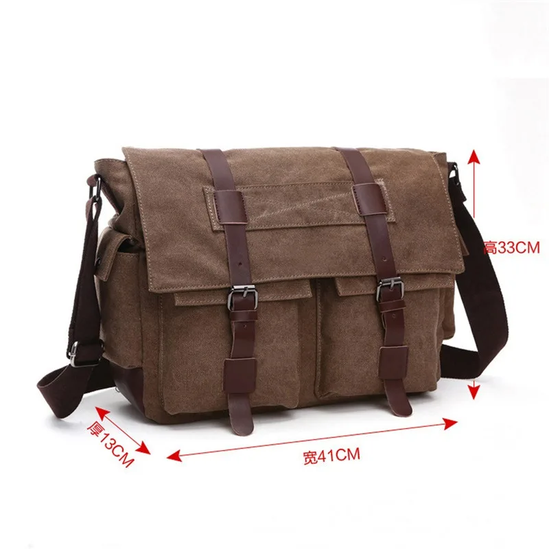 Bolsos de mensajero de negocios para hombres, bolso de hombro vintage, paquete cruzado de lona, bolso de viaje de oficina informal Retro