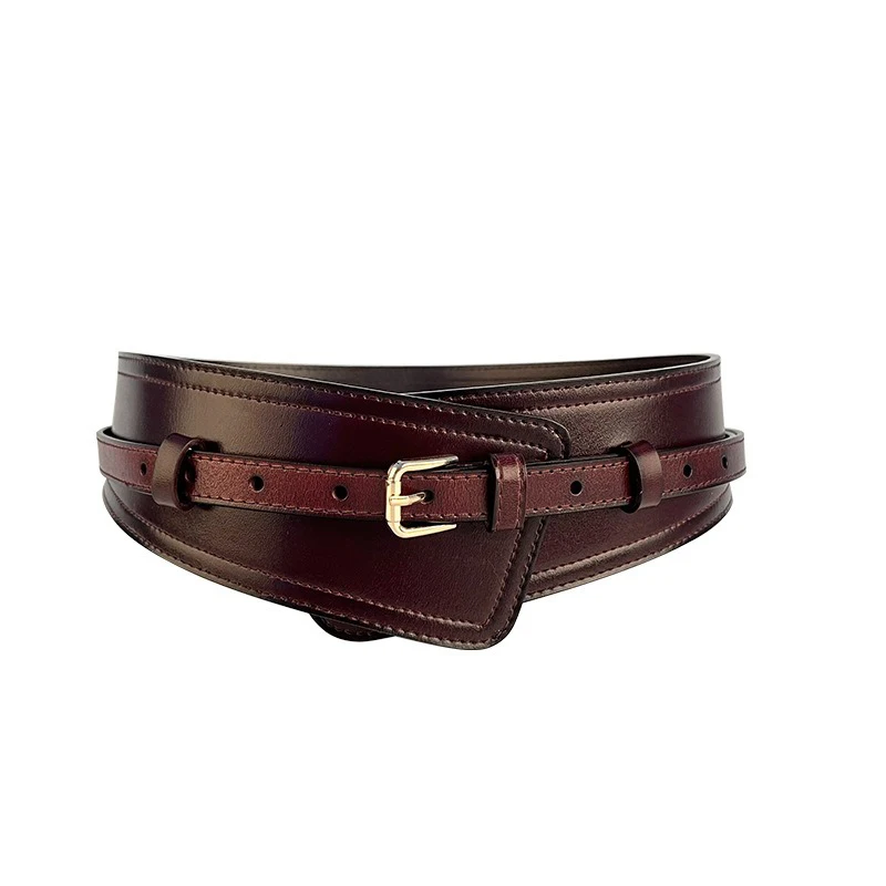 Mode Breite Frauen Gürtel Designer Frauen Echt Leder Gürtel Metall Pin Schnallen Weibliche Weiche Bequeme ClothesWaistbandsAccessories – Detail 3
