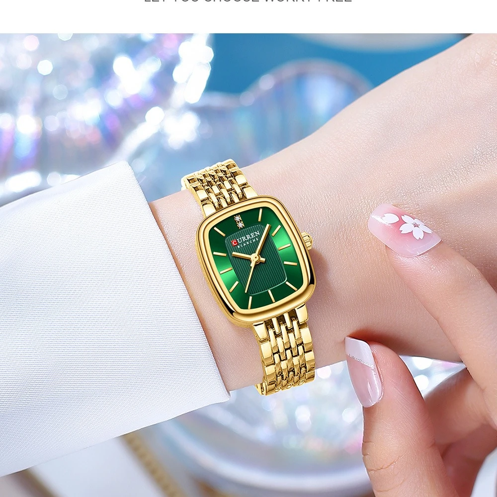 Curren 9093 ساعة نسائية عصرية ترفيهية فاخرة بحزام ناقل من الفولاذ Relojes Para Damas ساعات للنساء ساعات نسائية