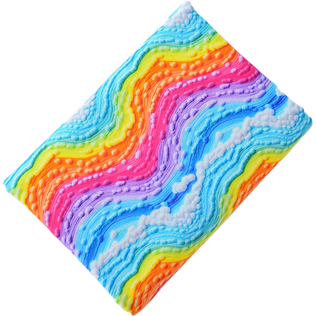 145x50cm Handmade Diy Clothing Tablecloth Decoration Neon Wool-like Thread Embroidery Cloth Rainbow Color Cotton Fabric