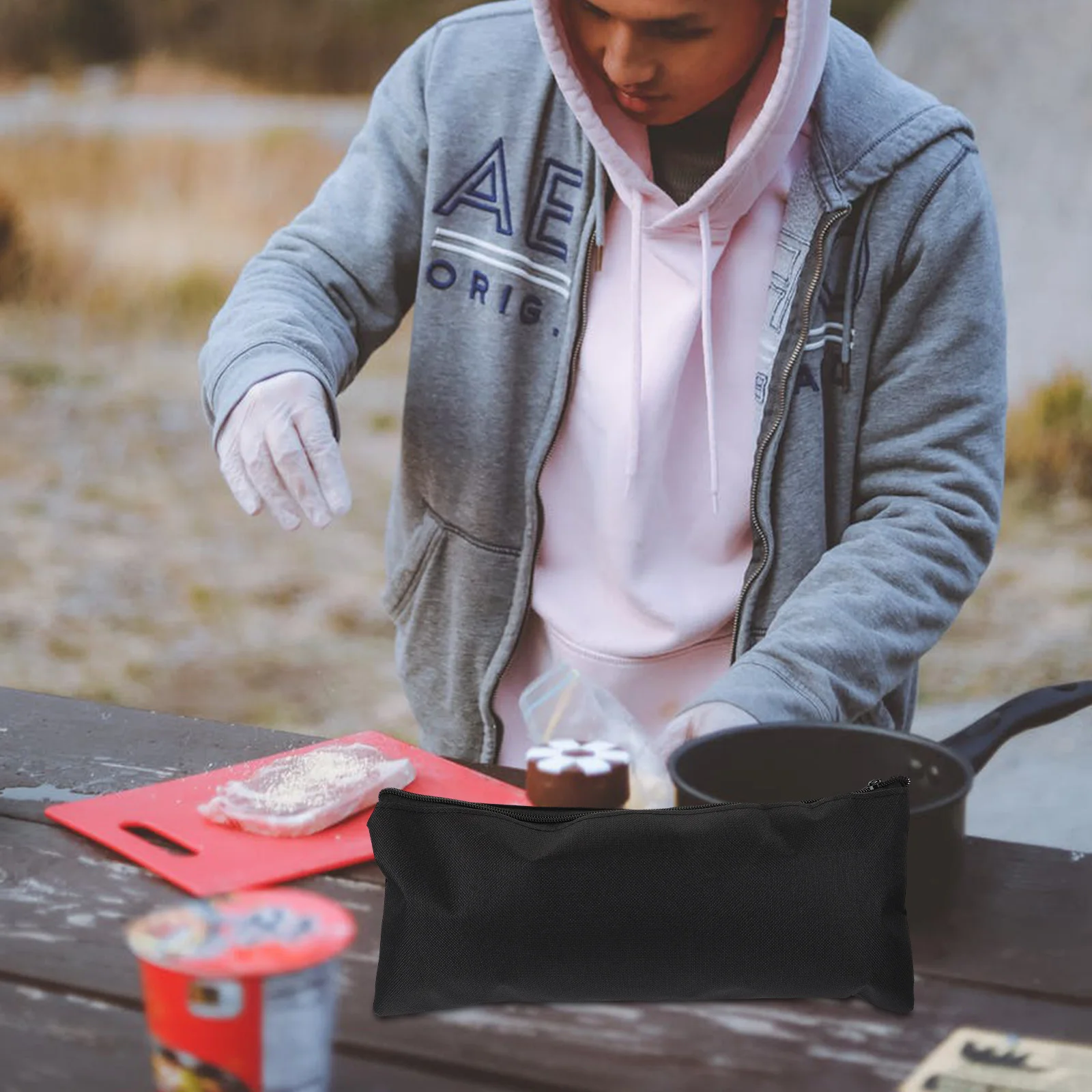 

5Pcs Bbq Tool Storage Pouches Durable Canvas Organizer Bags for Outdoor Use Bbq Tools Bag Tools Set Bags Storage Bag