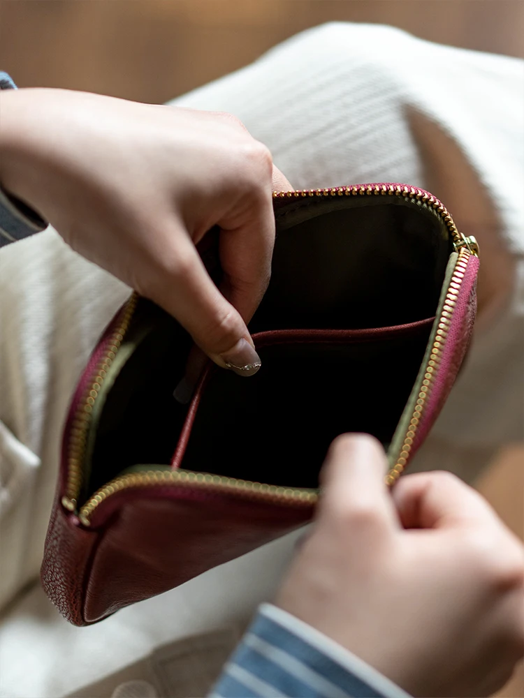 PNDME simple vintage vegetable tanned cowhide men's women's long wallet designer handmade genuine leather phone wallet