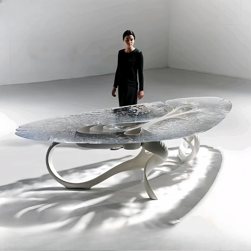 

Art light luxury crystal line dining table