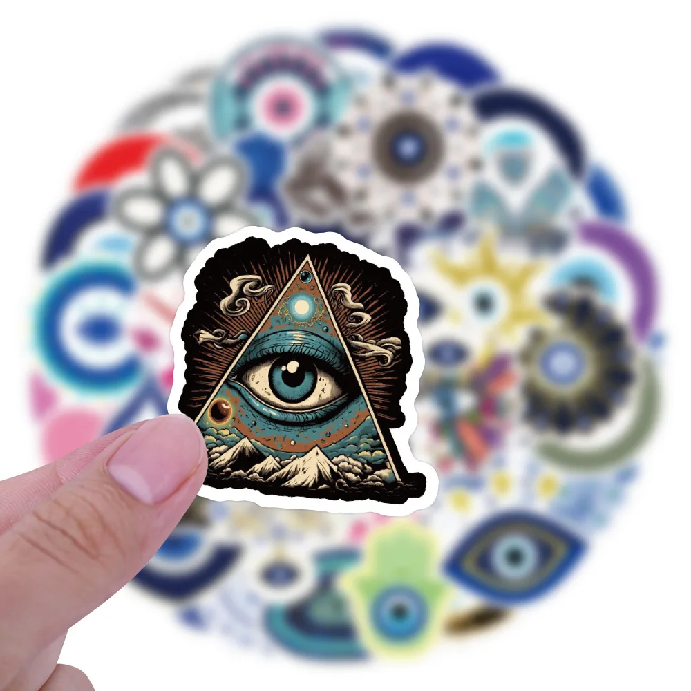 10/60PCS Evil Eye Graffiti Aufkleber Wasserdicht Koffer Laptop Skateboard Wasserdicht DIY Lustige Farbe Cartoon Aufkleber Dekoration