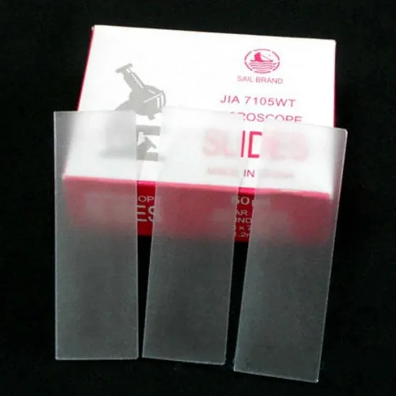 50pcs Blank Microscope Glass Slide Slides Single Side Frosted Slides Specimen Lens Microscope Accessories