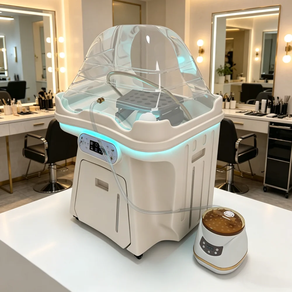 Neues tragbares kleines Shampoo-Becken für Friseursalons und Barbershops – mobiler Haarwaschstuhl für Haarschnitte