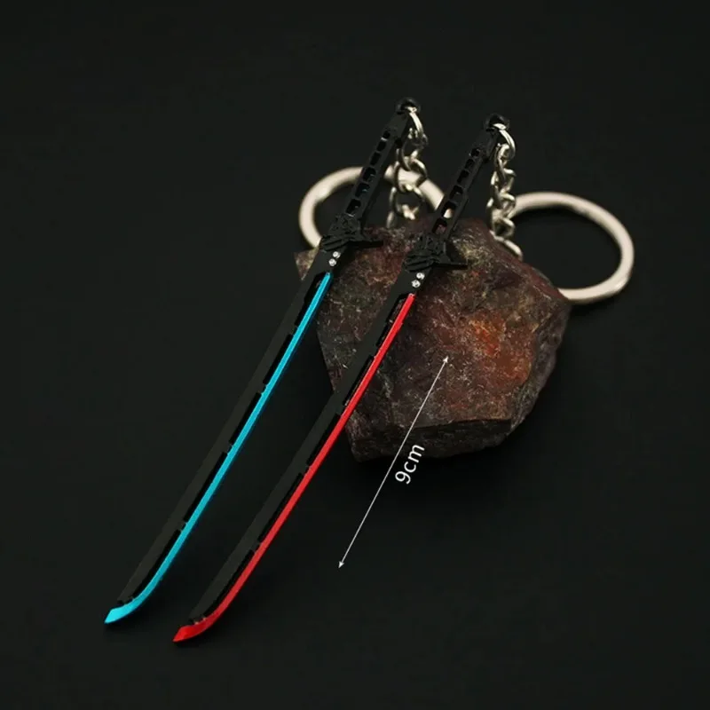 9 سنتيمتر سايبر المفاتيح الحرارية كاتانا تأثيري سبيكة كيرينغ سلاح نموذج السلامة اكسسوارات قلادة حلية عيد ميلاد اللعب هدية الأولاد #5