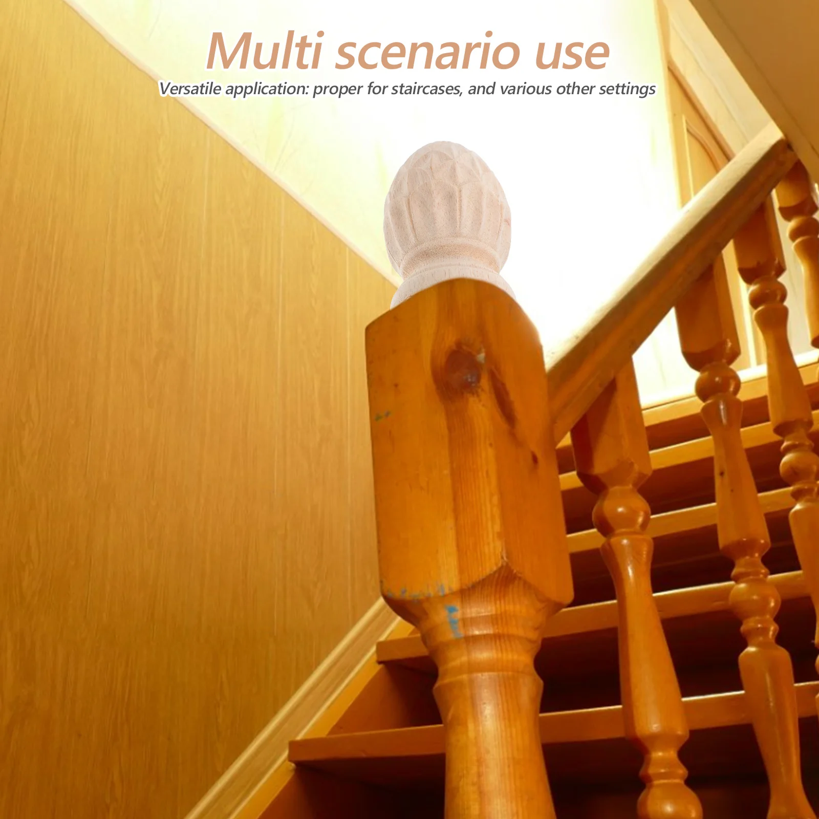 

Pineapple Design 3.14inch Wood Finial Dowel Cap End Exquisite Craftsmanship Versatile Furniture Staircase Decoration