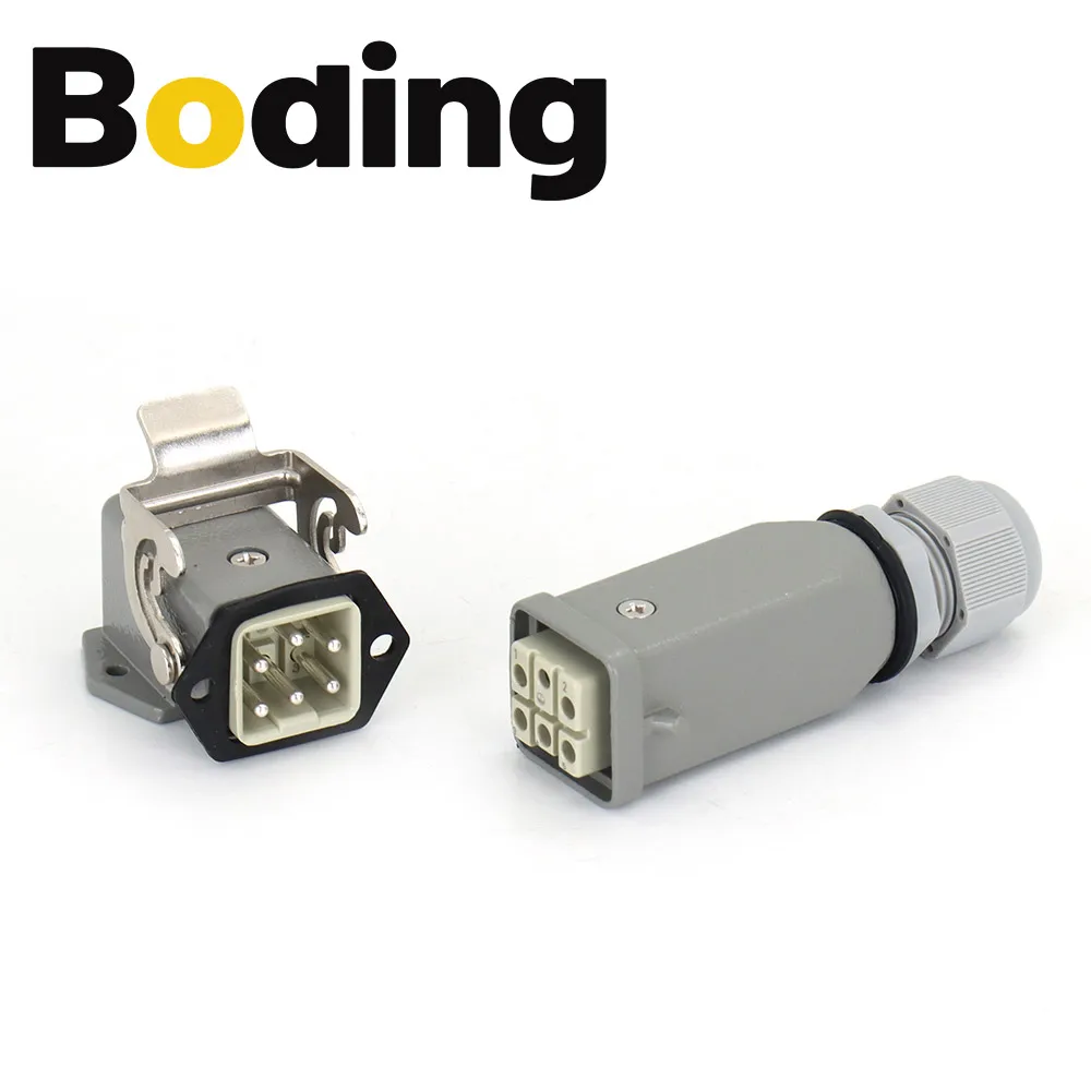 BODING Square 5Core Air Cooled Spindle Motor Heavy Duty Connector Aviation Plug for CNC Spindle