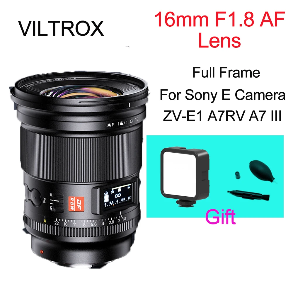 

VILTROX 16mm F1.8 AF Lens Full Frame Ultra Wide Angle Auto Focus Lens With Screen For Sony E Camera ZV-E1 A7RV A7 III A7SIII