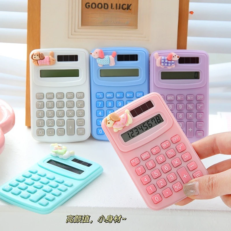 Cartoon Cute Puppy Calculator Fashion Mini Small Calculator Portable Office School Students Mathematical calculation