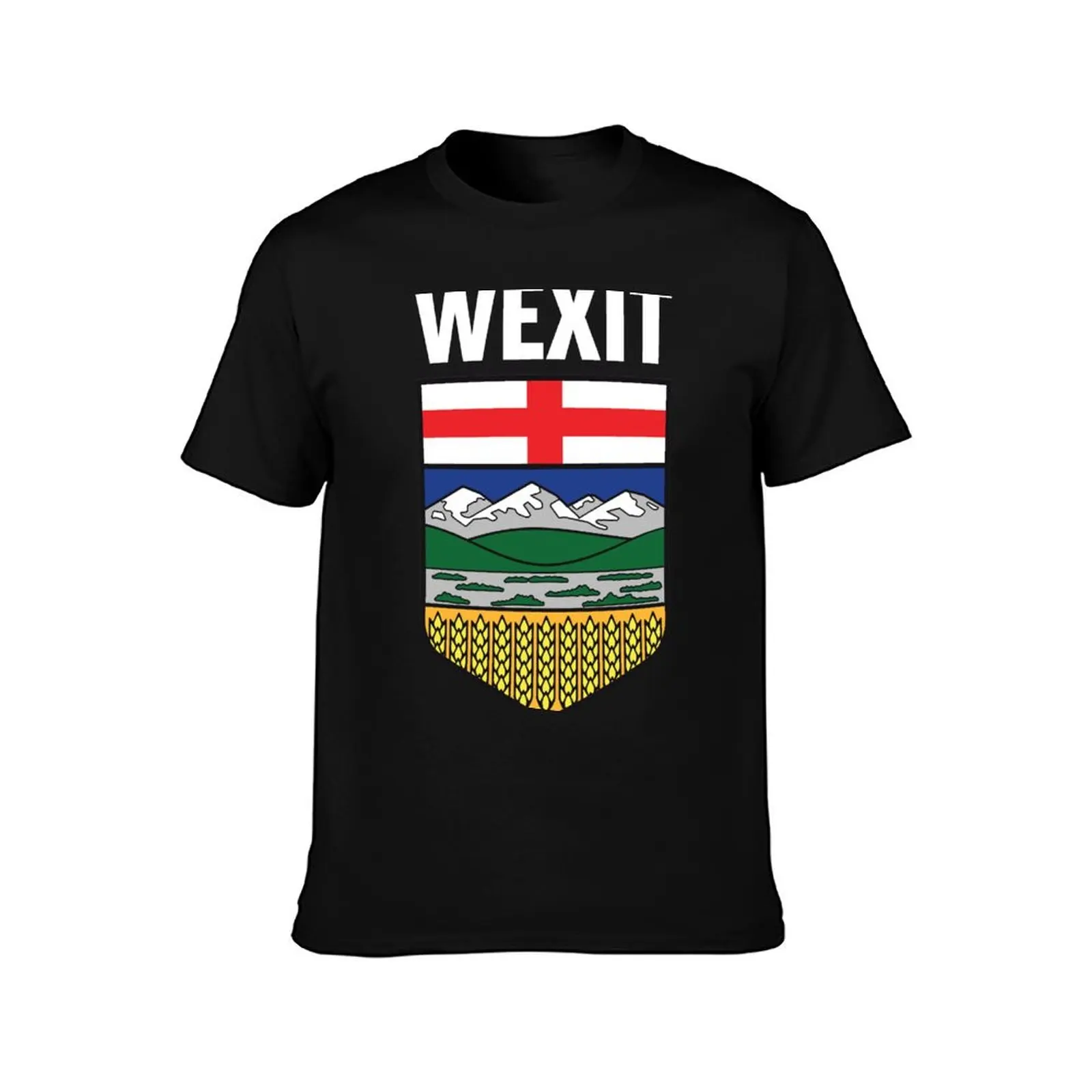 Wexit Alberta with Coat of Arm Shield Canada Separation Movement black background HD High Quality Online Store T-Shirt