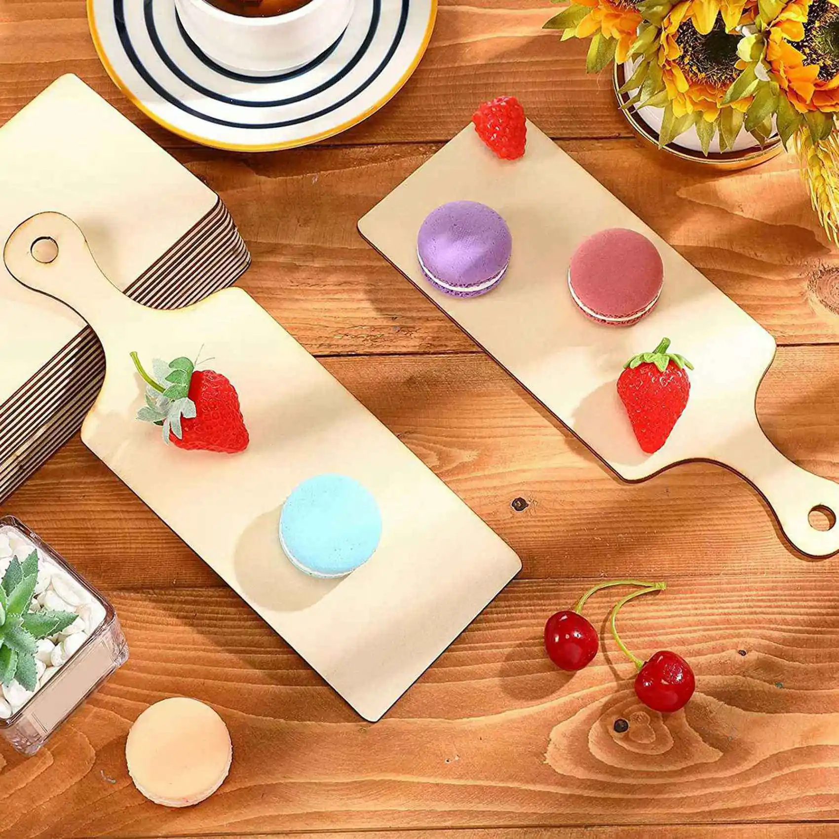 ABUN-Smooth Surface Durable Wooden DIY Chopping Board Kitchen Decoration Kitchen Tools 24Pack
