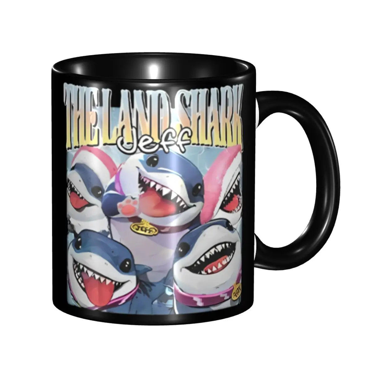 Cute Jeff The Land Shark Cartoon Mug Cute Tea Cup Gifts For Woman Man