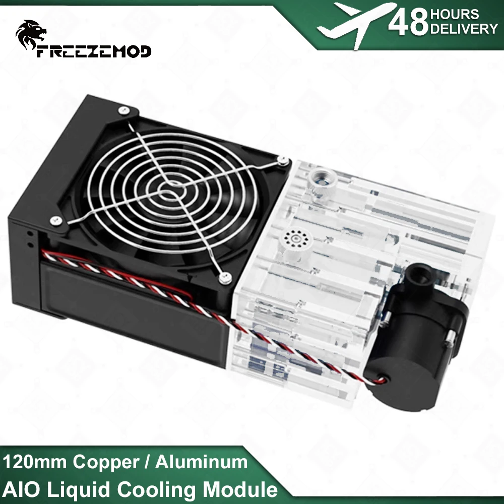 Freezemod ai módulo de resfriamento de água com ventilador 2800rpm 120mm bomba de radiador 4m/9m cabeça 400ml capacidade g1/4 rosca SLMZ-T-120