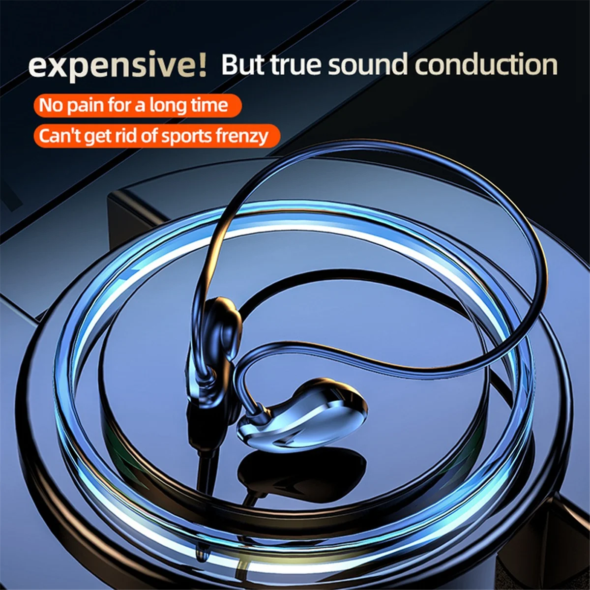 Tws sem fio bluetooth 5.3 fone de ouvido com microfone condução de ar esportes pendurado orelha ao ar livre com cancelamento de ruído fone de ouvido-cinza