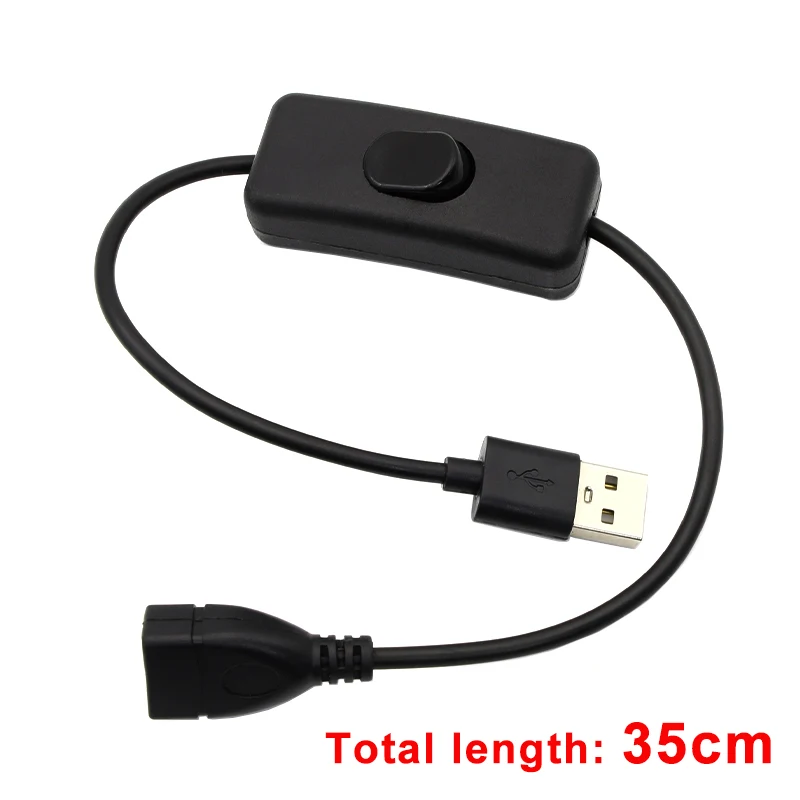 1pcs USB Cable With Switch ON/OFF Control Cable Extension Toggle Power Supply Line Black Adapter For LED Lights Wiring USB Fan