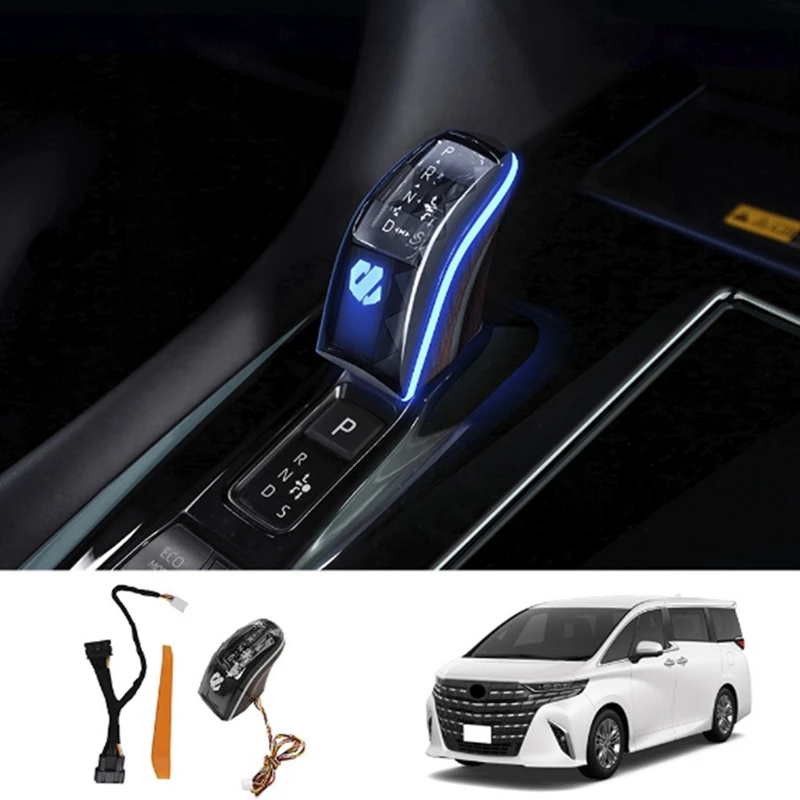 Car Crystal Gear Shift Knob Shift Handball Shifter Head With Ambient Light For Toyota ALPHARD 40 Series 2023+