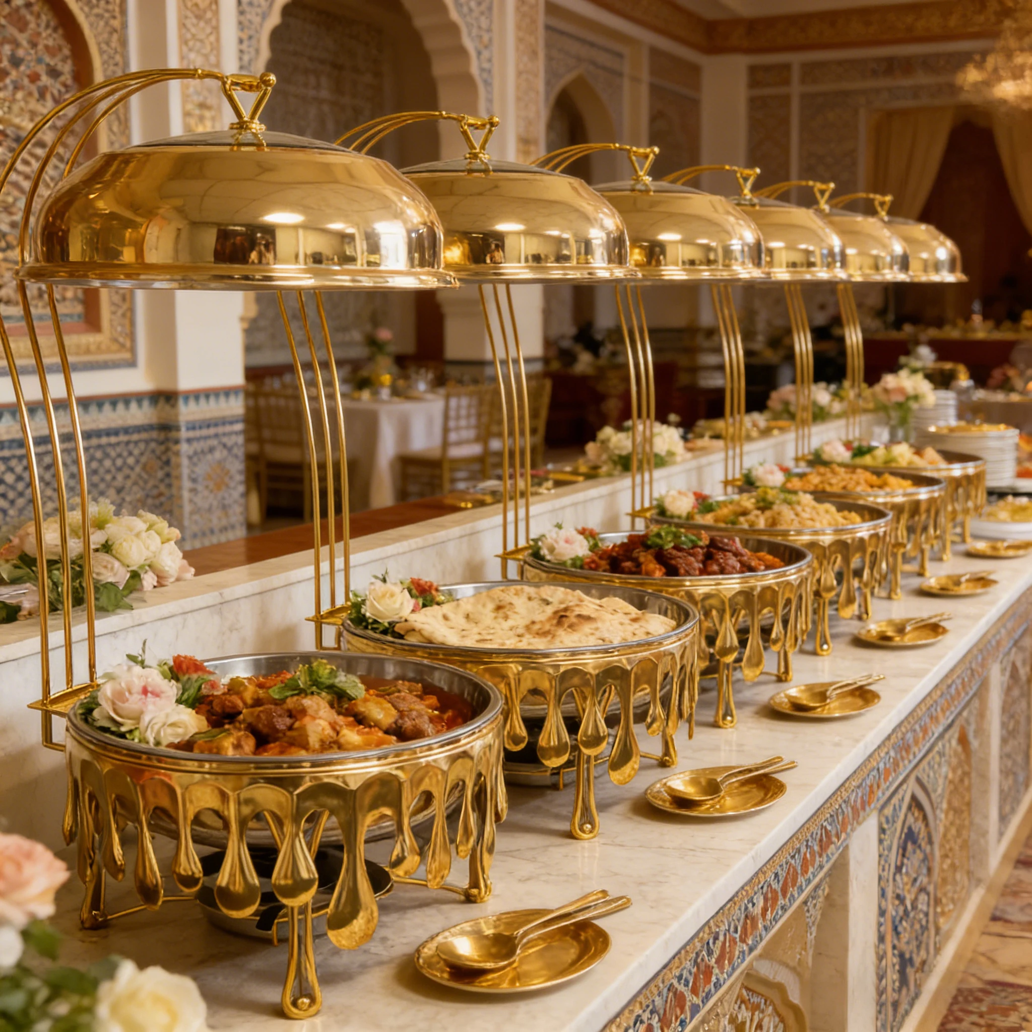 *Hotel Wedding Luxury Buffet Dishes Chafing Set Stainless Steel Cheffing Serving Food Warmer for Restaurant Catering Supplies - view 3