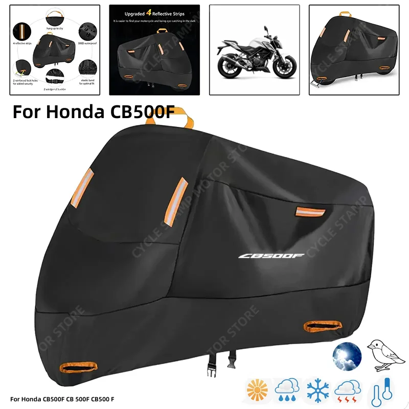 

Waterproof Motorcycle Cover For Honda CB500F CB 500F CB500 F Outdoor Protection Against Rain Dust Debris Weather 210D Oxford