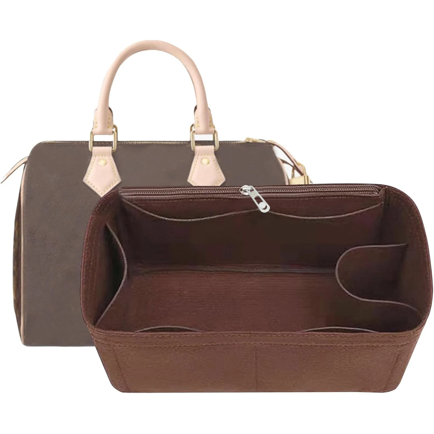 إدراج منظم محفظة اللباد لـ LV Speedy 25/30/35، واقي حقيبة مونوغرام، بطانة تشكيل حقيبة اليد #2