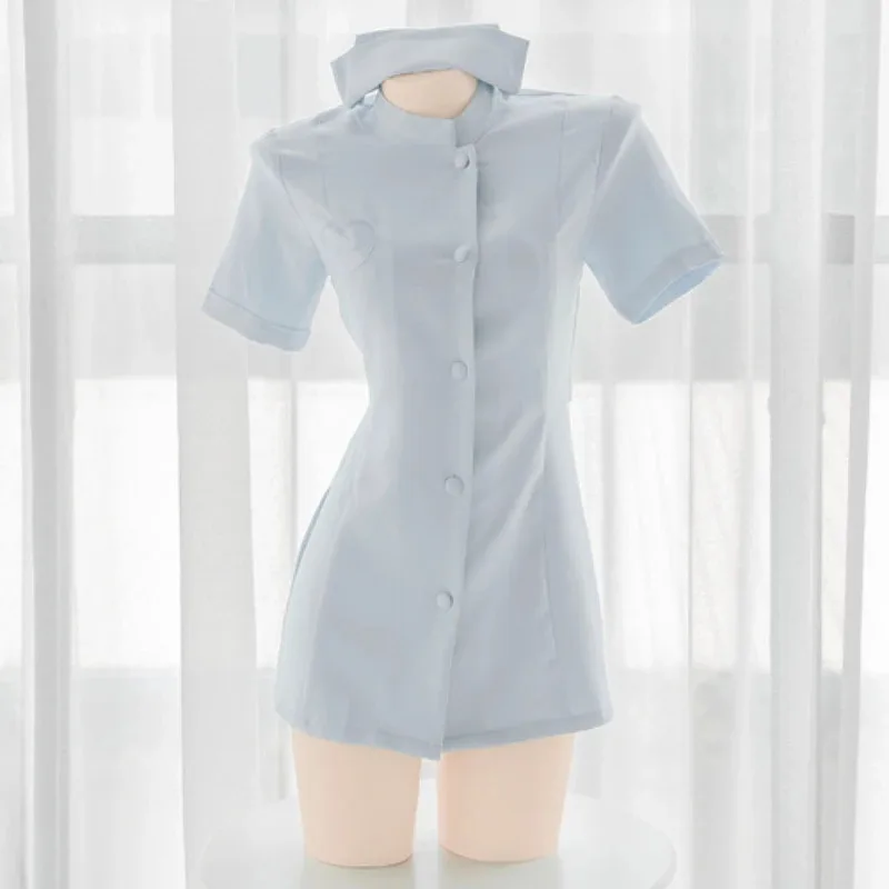 2025 New Anime Movie Nurse Suits Uniform Cosplay Womens Lolita Sexy Costumes Short Sleeve Dress&Hat Set Halloween Cos Party