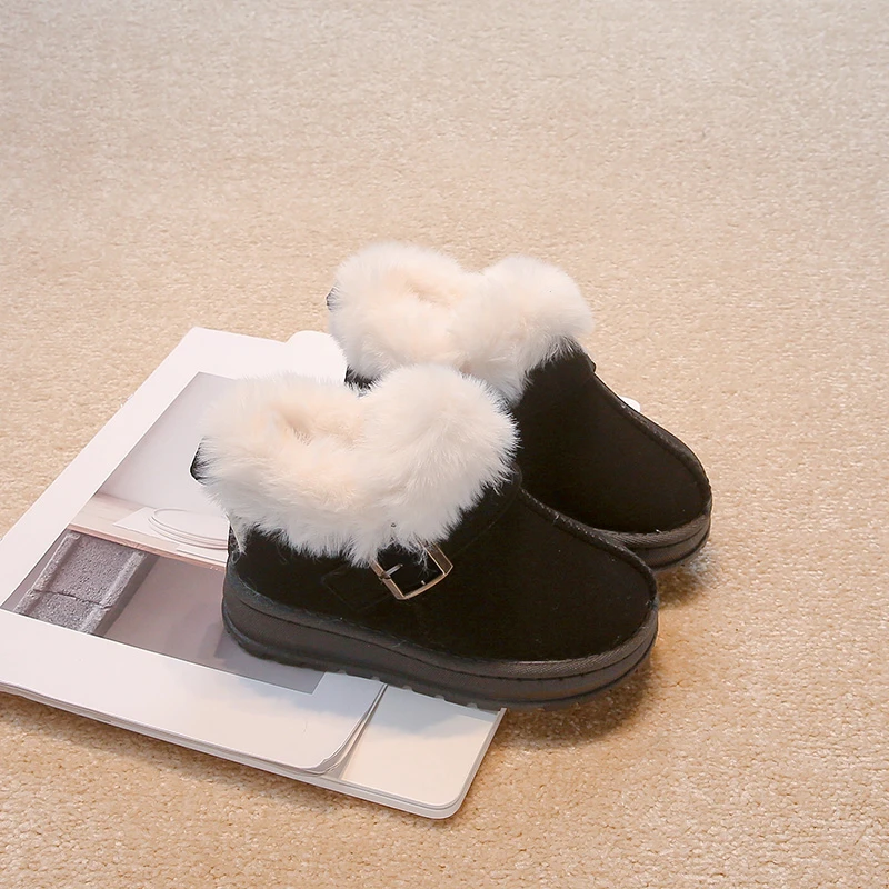 Winter Children Shoes Plush Girls Boots Warm Casual Comfortable Kids Cotton Shoes Fashion Fur Shoes Girls Ankle Boots