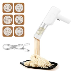 6 in 1 Wireless Electric Pasta Noodle Maker Handheld Automatic Pasta Maker for Handmade Spaghetti Ramen Kitchen Gadget Press