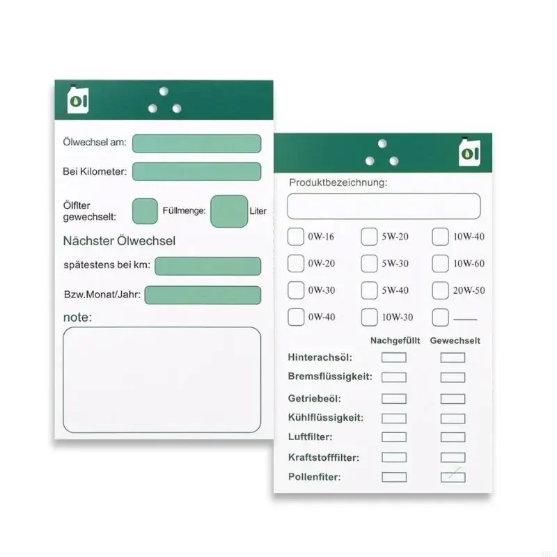 50pcs/100pcs 6x10cm تغيير الزيت المعلقات علامات زيت تغيير الملاحظات