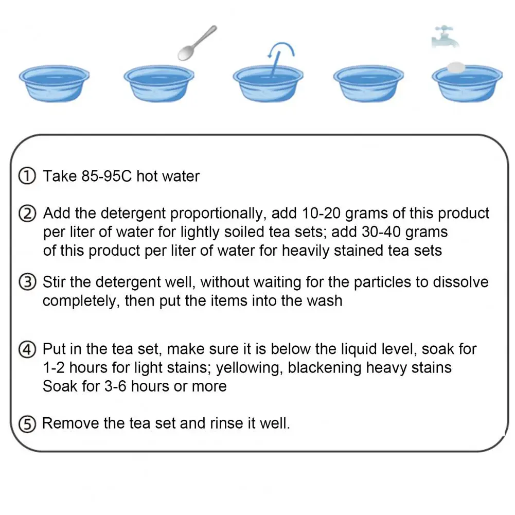 Kettle Scale Cleaner Tea Stain Cleaner for Teapots Kettles Fast Acting Food Grade Descaling Detergent Powder for Coffee Tea Set