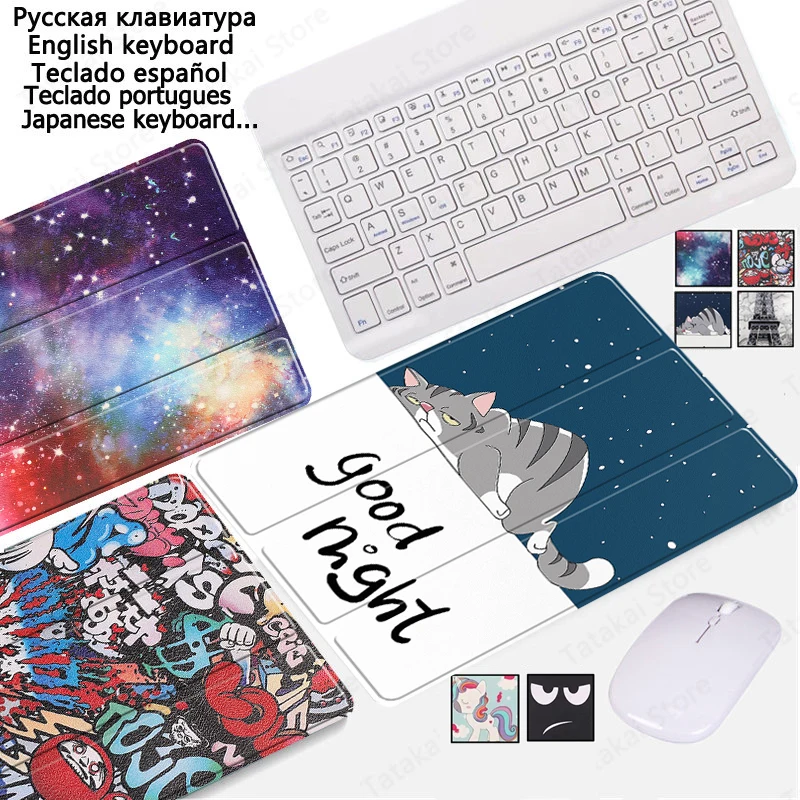 Tablet Keyboard Spanish Arabic Russian for Huawei MatePad 11.5 Case BTK-W09 BTK-AL09 BTK-W00 PU Leather Cover Magnetic Stand