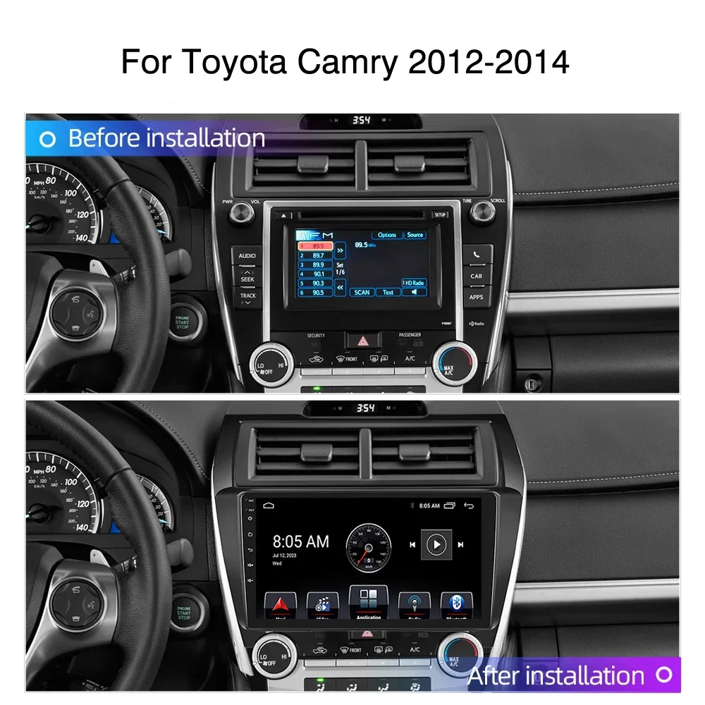 

8GB+128GB 4G Android 13 Radio For Toyota Camry 2012 2013 2014 Car stereo Multimedia Player Carplay Auto GPS navigation 2DIN