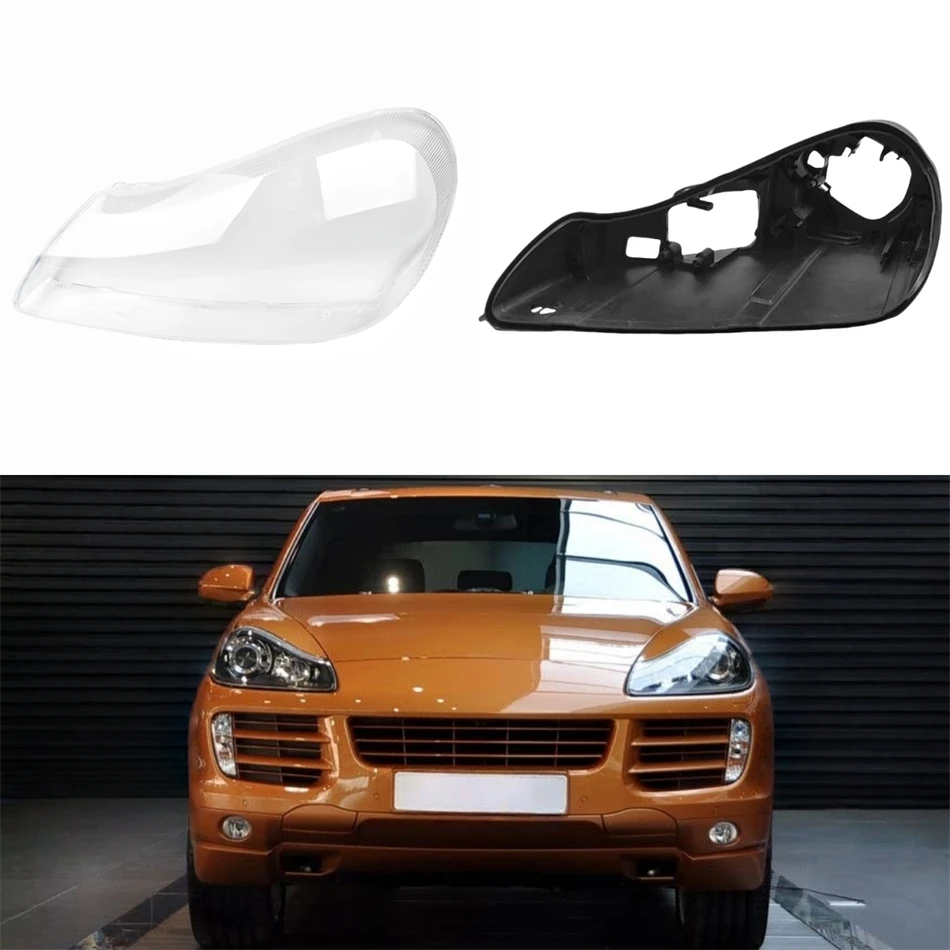 For Porsche Cayenne 2007 2008 2009 2010 Auto Accessories Car Base Head Lamp Shell Light Holder Glass Shell