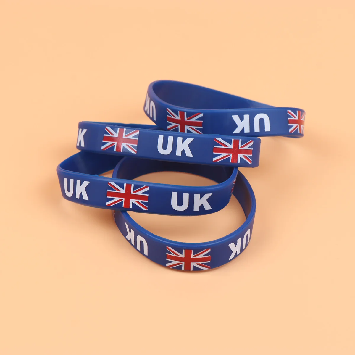 

10Pcs Eco-Friendly Silicone Country Wristbands Durable Bracelets for Football Match Fan