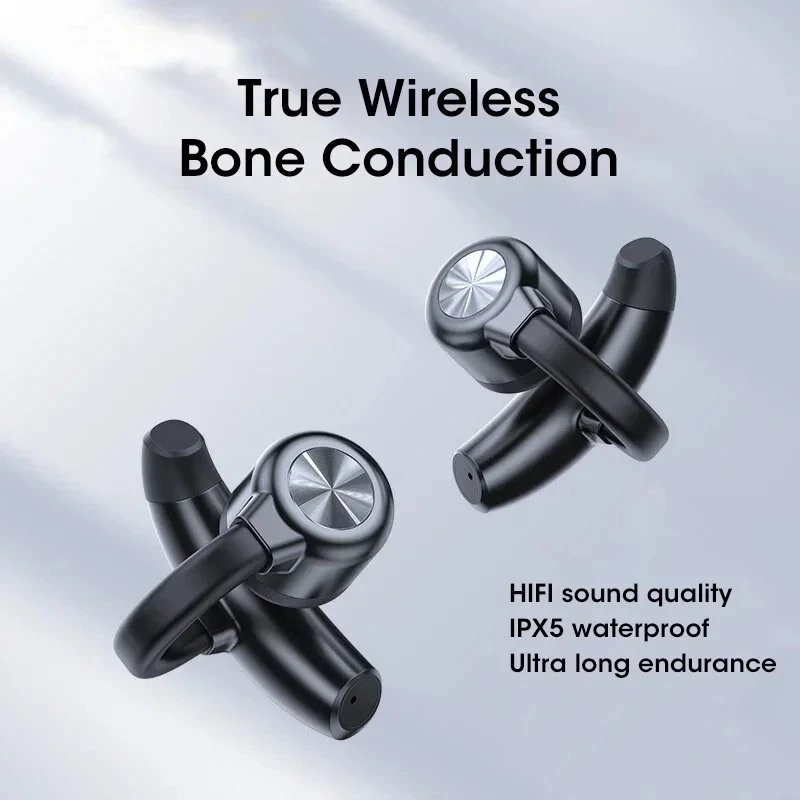 

Беспроводные TWS-наушники с костной проводимостью Real Bone Conduction, Bluetooth-гарнитура с открытым ухом, спортивные наушники-вкладыши для бега, для незрячих